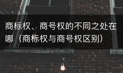 商标权、商号权的不同之处在哪（商标权与商号权区别）