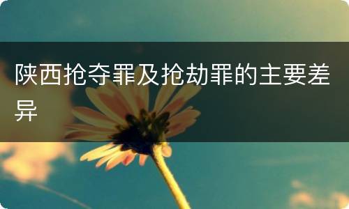 陕西抢夺罪及抢劫罪的主要差异