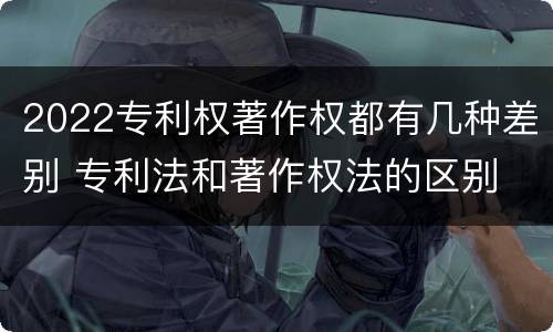 2022专利权著作权都有几种差别 专利法和著作权法的区别