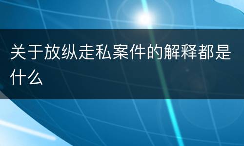 关于放纵走私案件的解释都是什么