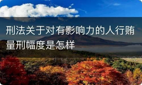 刑法关于对有影响力的人行贿量刑幅度是怎样