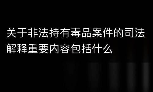 关于非法持有毒品案件的司法解释重要内容包括什么