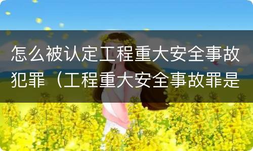 怎么被认定工程重大安全事故犯罪（工程重大安全事故罪是单位犯罪吗）