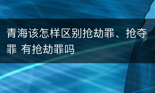 青海该怎样区别抢劫罪、抢夺罪 有抢劫罪吗