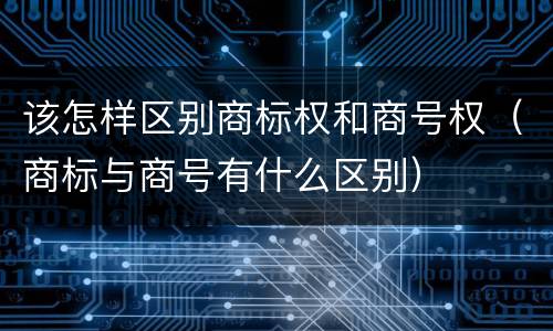 该怎样区别商标权和商号权（商标与商号有什么区别）