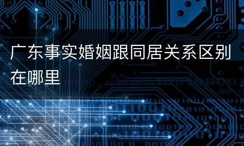 广东事实婚姻跟同居关系区别在哪里