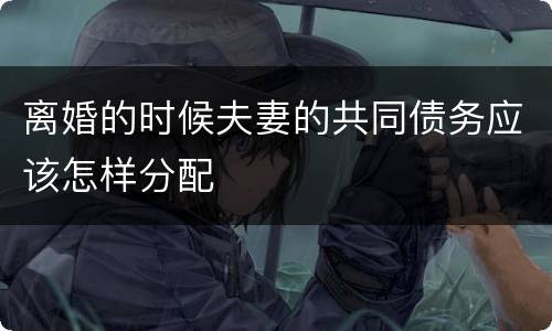 离婚的时候夫妻的共同债务应该怎样分配