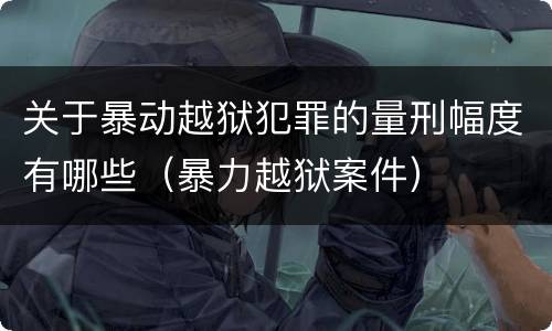 关于暴动越狱犯罪的量刑幅度有哪些（暴力越狱案件）