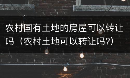 农村国有土地的房屋可以转让吗（农村土地可以转让吗?）