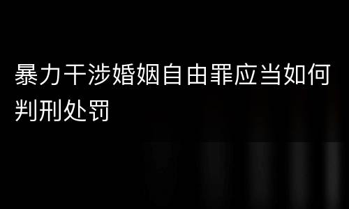 暴力干涉婚姻自由罪应当如何判刑处罚