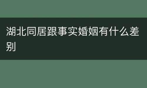 湖北同居跟事实婚姻有什么差别