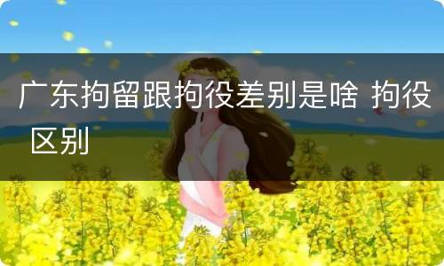 广东拘留跟拘役差别是啥 拘役 区别