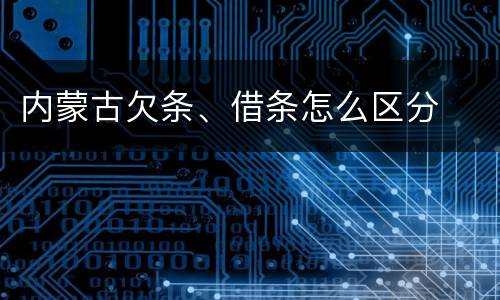 内蒙古欠条、借条怎么区分