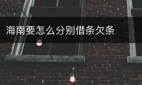 海南要怎么分别借条欠条