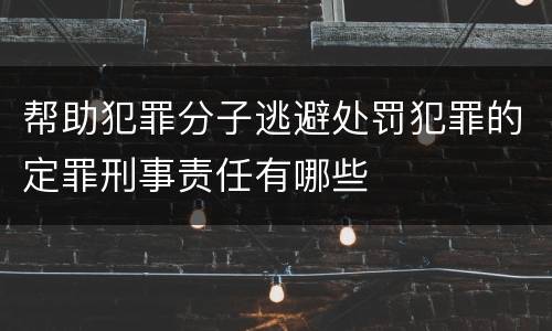 帮助犯罪分子逃避处罚犯罪的定罪刑事责任有哪些