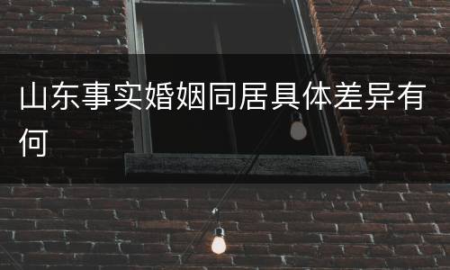 山东事实婚姻同居具体差异有何