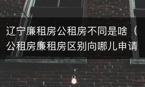 辽宁廉租房公租房不同是啥（公租房廉租房区别向哪儿申请）