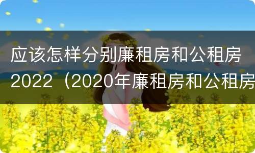 应该怎样分别廉租房和公租房2022（2020年廉租房和公租房的区别）