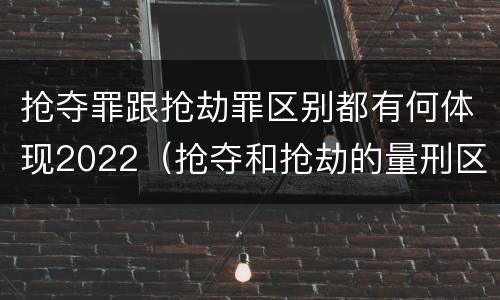 抢夺罪跟抢劫罪区别都有何体现2022（抢夺和抢劫的量刑区别）