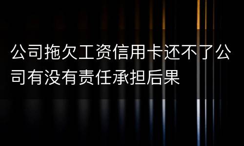 公司拖欠工资信用卡还不了公司有没有责任承担后果