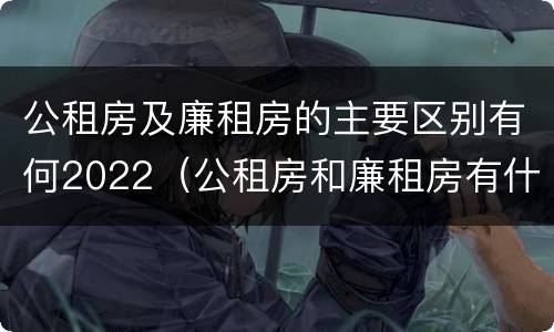 公租房及廉租房的主要区别有何2022（公租房和廉租房有什么区别?2019年的）