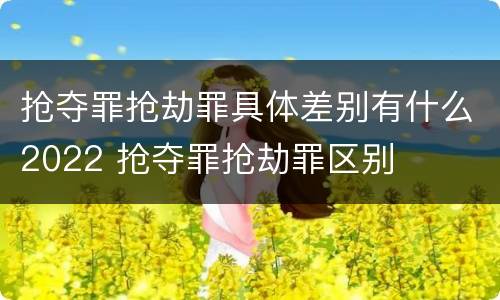 抢夺罪抢劫罪具体差别有什么2022 抢夺罪抢劫罪区别