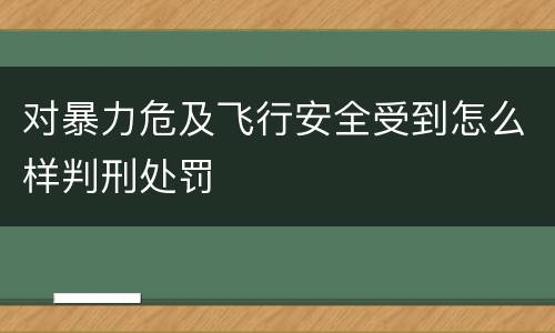对暴力危及飞行安全受到怎么样判刑处罚