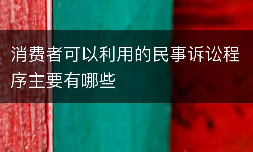 消费者可以利用的民事诉讼程序主要有哪些