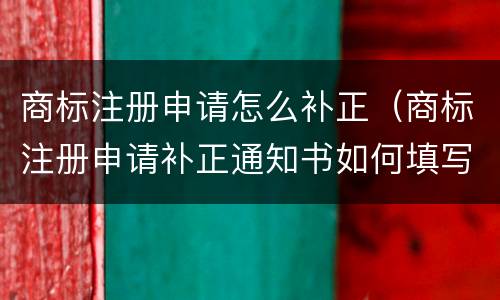 商标注册申请怎么补正（商标注册申请补正通知书如何填写）
