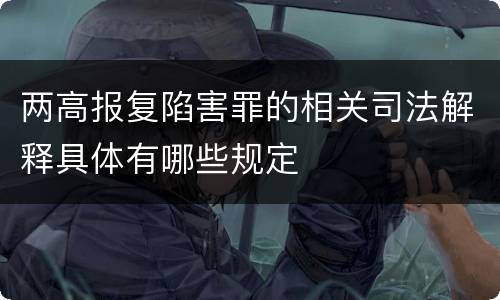 两高报复陷害罪的相关司法解释具体有哪些规定
