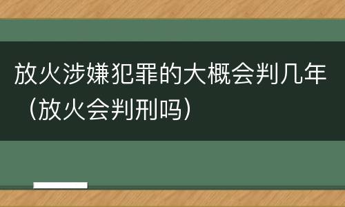 放火涉嫌犯罪的大概会判几年（放火会判刑吗）