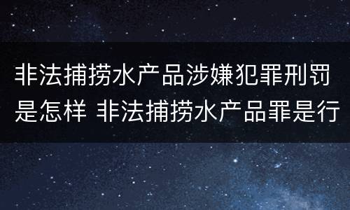 非法捕捞水产品涉嫌犯罪刑罚是怎样 非法捕捞水产品罪是行为犯吗