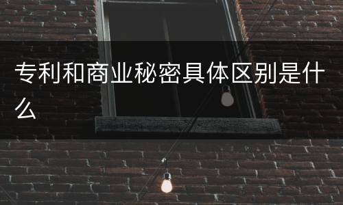 专利和商业秘密具体区别是什么
