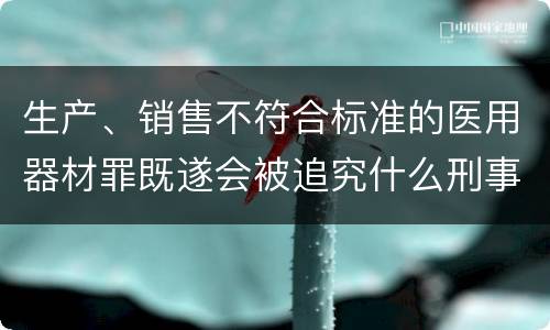 生产、销售不符合标准的医用器材罪既遂会被追究什么刑事责任