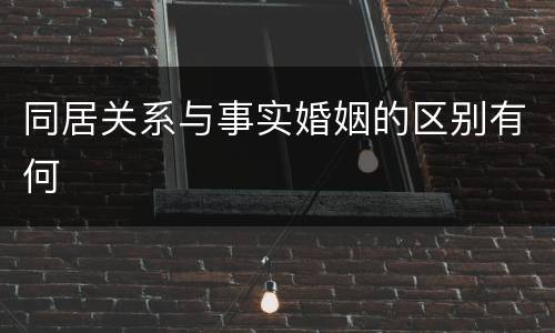 同居关系与事实婚姻的区别有何