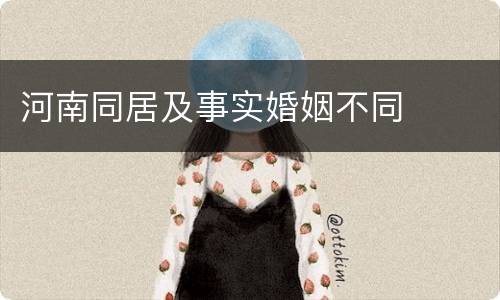 河南同居及事实婚姻不同