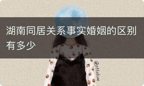 湖南同居关系事实婚姻的区别有多少