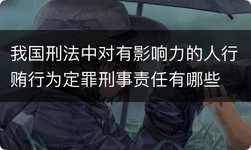 我国刑法中对有影响力的人行贿行为定罪刑事责任有哪些
