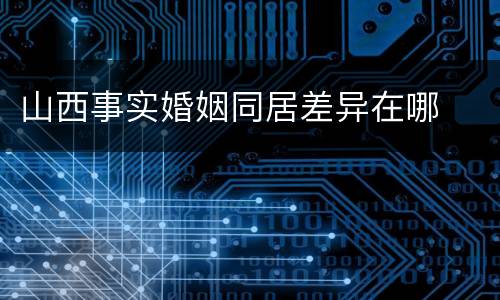 山西事实婚姻同居差异在哪