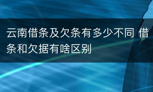 云南借条及欠条有多少不同 借条和欠据有啥区别