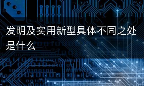 发明及实用新型具体不同之处是什么