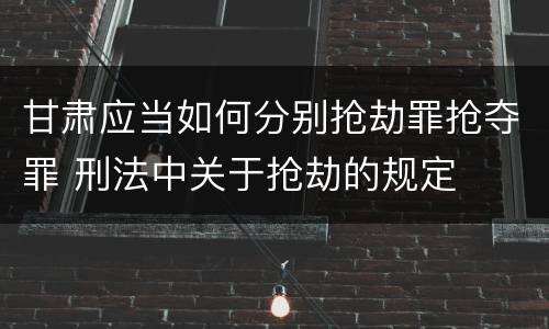 甘肃应当如何分别抢劫罪抢夺罪 刑法中关于抢劫的规定