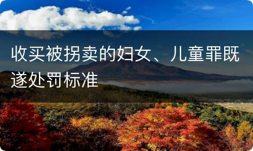 收买被拐卖的妇女、儿童罪既遂处罚标准