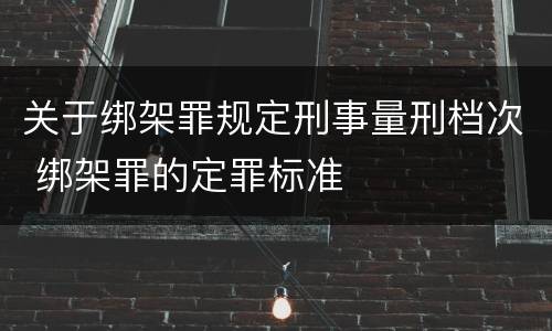 关于绑架罪规定刑事量刑档次 绑架罪的定罪标准
