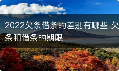 2022欠条借条的差别有哪些 欠条和借条的期限