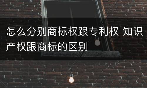 怎么分别商标权跟专利权 知识产权跟商标的区别