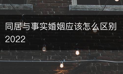 同居与事实婚姻应该怎么区别2022