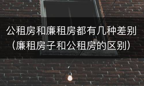 公租房和廉租房都有几种差别（廉租房子和公租房的区别）