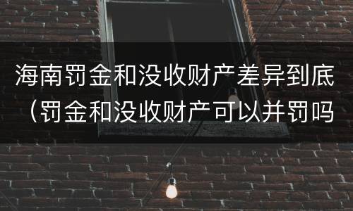 海南罚金和没收财产差异到底（罚金和没收财产可以并罚吗）