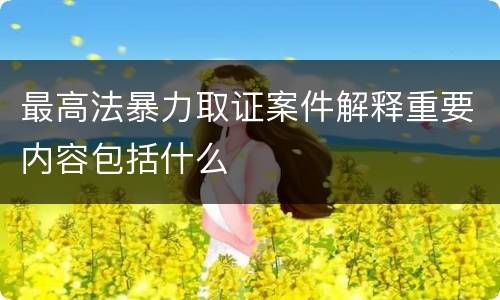 最高法暴力取证案件解释重要内容包括什么